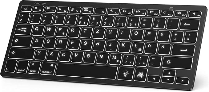 OMOTON Tastatur für iPad, Mit 7 Farben RGB, aufladbare Bluetooth ...